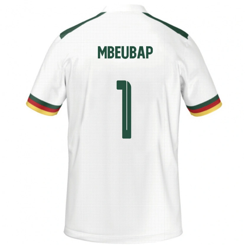 Danxen Kinderen Kameroen Jacques Mbeubap #1 Wit Uitshirt Uittenue 24-26 T-Shirt