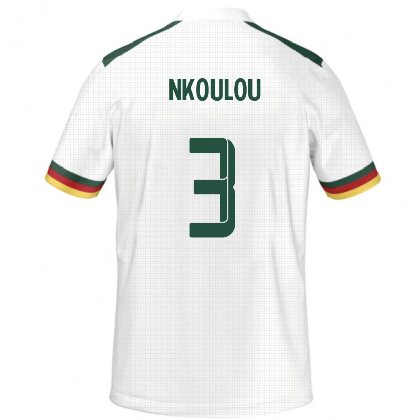 Danxen Kinderen Kameroen Nicolas Nkoulou #3 Wit Uitshirt Uittenue 24-26 T-Shirt