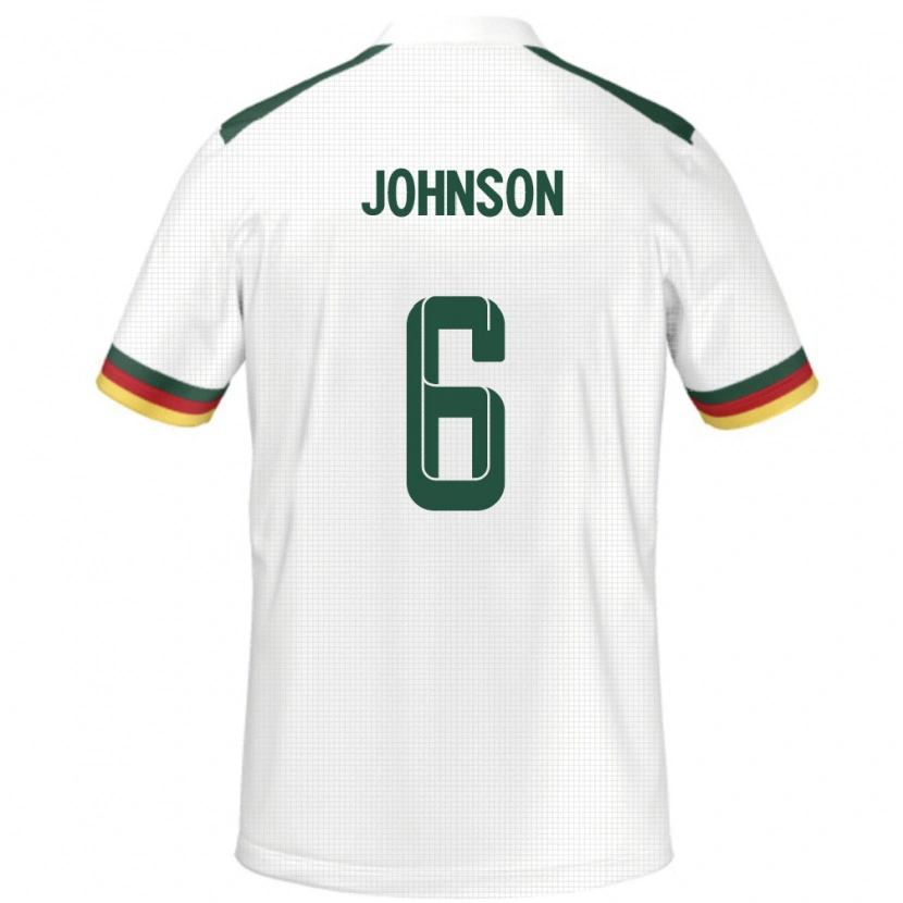 Danxen Kinderen Kameroen Estelle Johnson #6 Wit Uitshirt Uittenue 24-26 T-Shirt