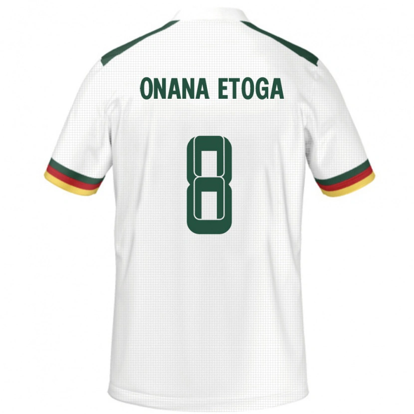 Danxen Kinderen Kameroen Loic Onana Etoga #8 Wit Uitshirt Uittenue 24-26 T-Shirt
