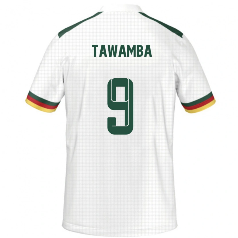 Danxen Kinderen Kameroen Leandre Tawamba #9 Wit Uitshirt Uittenue 24-26 T-Shirt