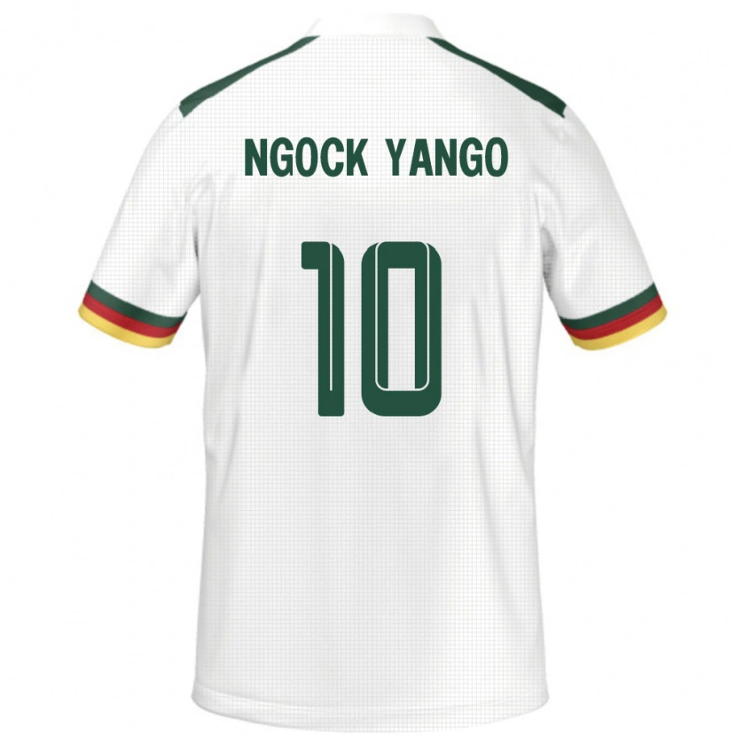 Danxen Kinderen Kameroen Grace Ngock Yango #10 Wit Uitshirt Uittenue 24-26 T-Shirt