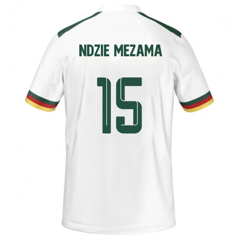 Danxen Kinderen Kameroen Fabrice Ndzie Mezama #15 Wit Uitshirt Uittenue 24-26 T-Shirt