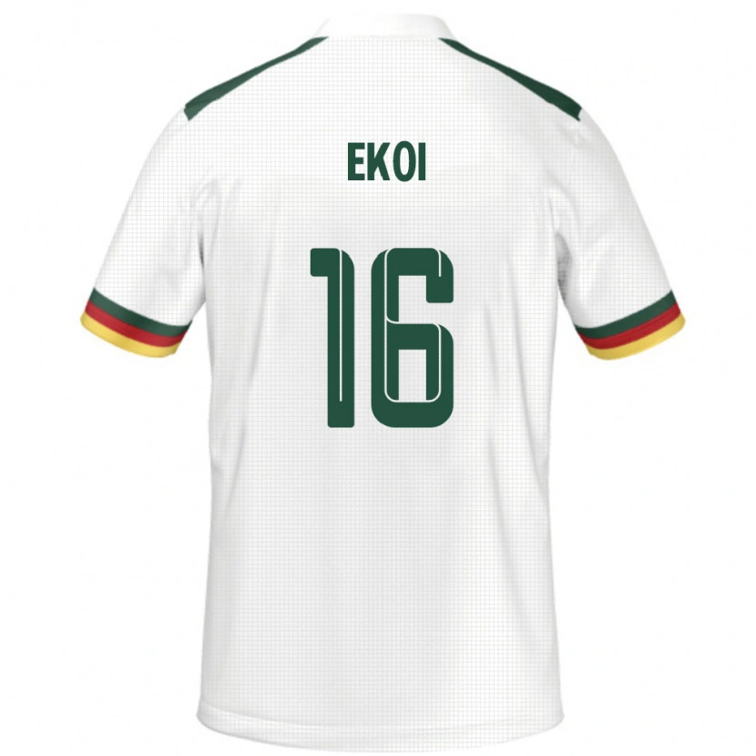Danxen Kinderen Kameroen Manfred Ekoi #16 Wit Uitshirt Uittenue 24-26 T-Shirt
