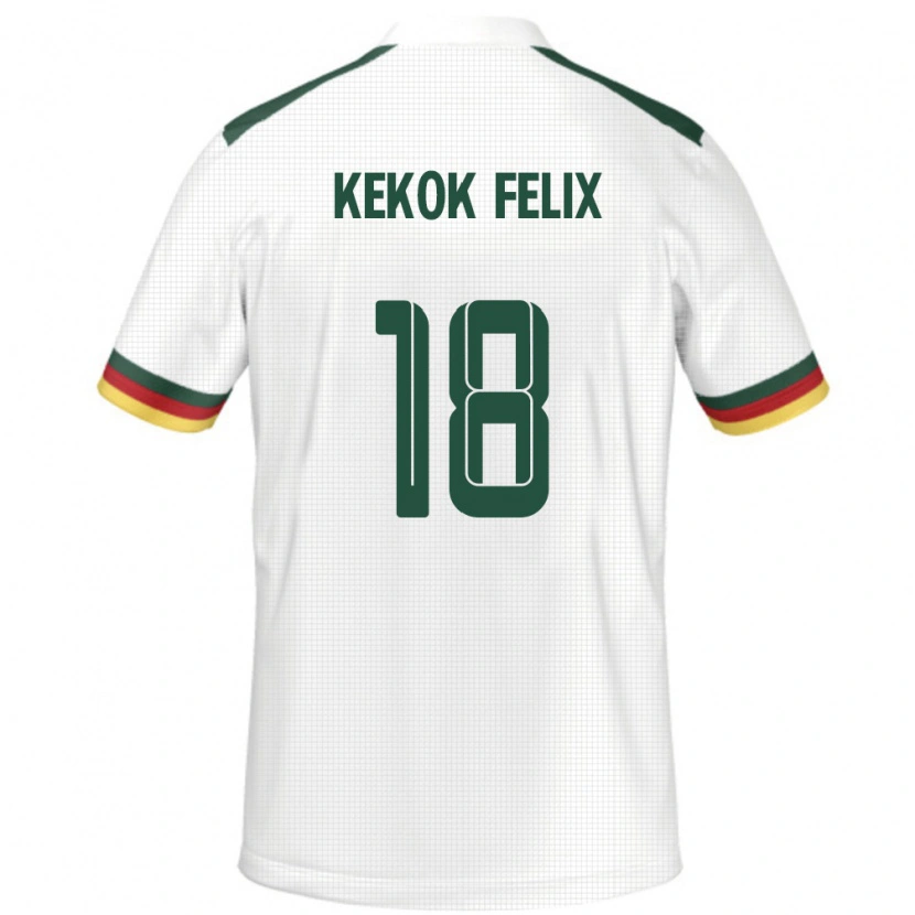 Danxen Kinderen Kameroen Ndifor Kekok Felix #18 Wit Uitshirt Uittenue 24-26 T-Shirt
