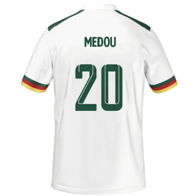 Danxen Kinderen Kameroen Marc Medou #20 Wit Uitshirt Uittenue 24-26 T-Shirt