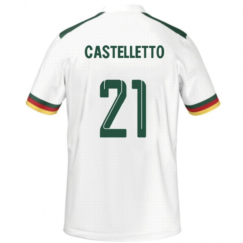 Danxen Kinderen Kameroen Jean-Charles Castelletto #21 Wit Uitshirt Uittenue 24-26 T-Shirt