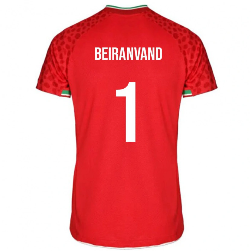 Danxen Kinderen Iran Alireza Beiranvand #1 Rood Uitshirt Uittenue 24-26 T-Shirt