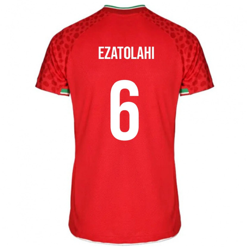 Danxen Kinderen Iran Saeid Ezatolahi #6 Rood Uitshirt Uittenue 24-26 T-Shirt
