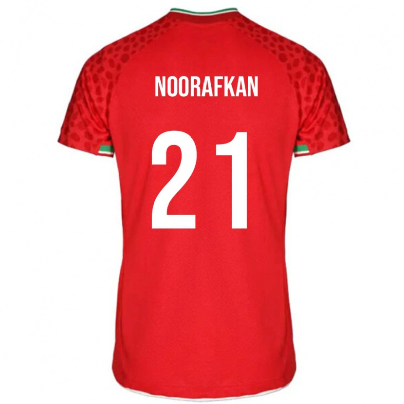 Danxen Kinderen Iran Omid Noorafkan #21 Rood Uitshirt Uittenue 24-26 T-Shirt