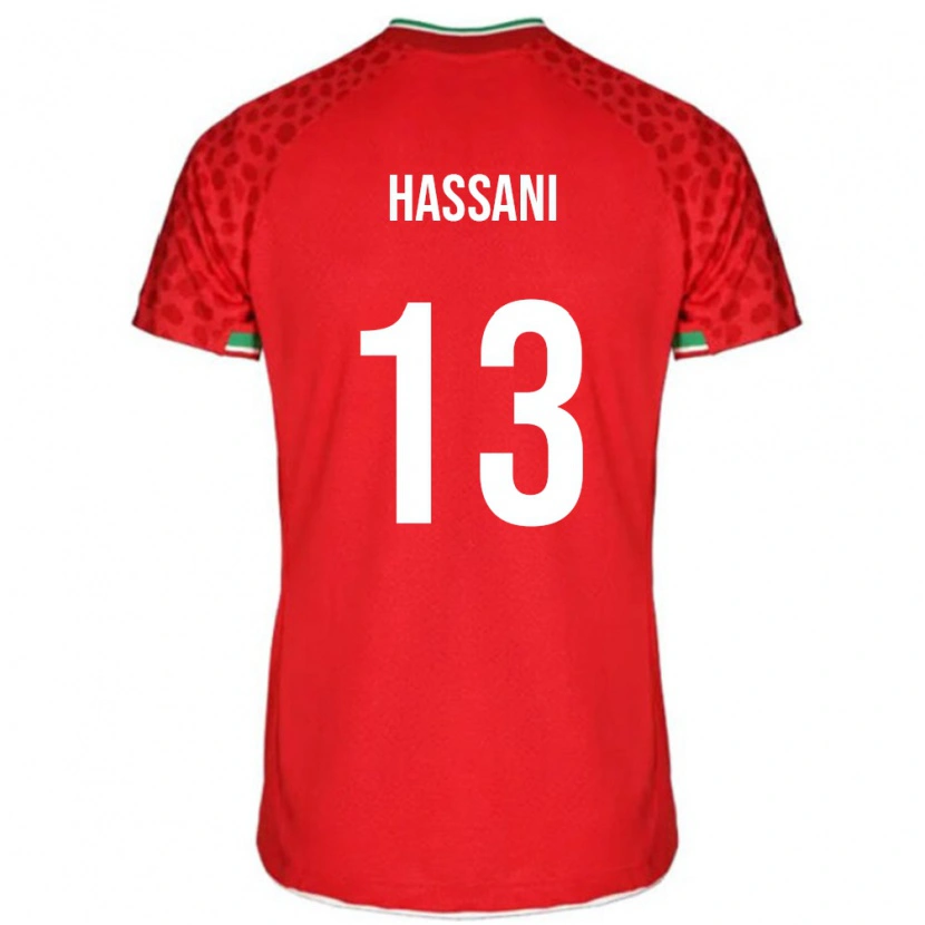 Danxen Kinderen Iran Ali Hassani #13 Rood Uitshirt Uittenue 24-26 T-Shirt