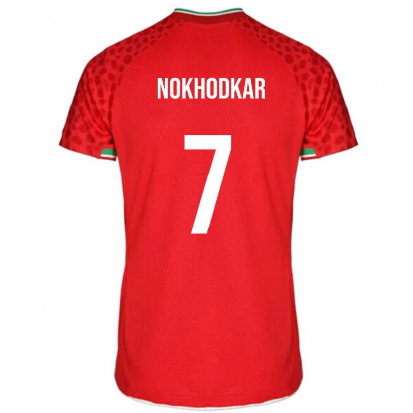 Danxen Kinderen Iran Hossein Nokhodkar #7 Rood Uitshirt Uittenue 24-26 T-Shirt