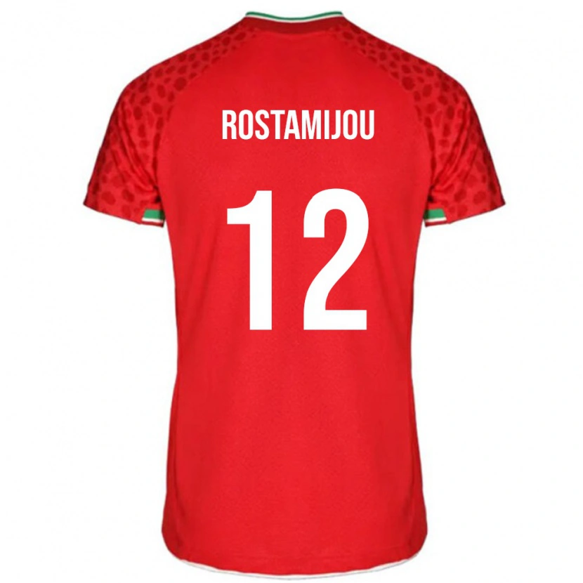 Danxen Kinderen Iran Alireza Rostamijou #12 Rood Uitshirt Uittenue 24-26 T-Shirt