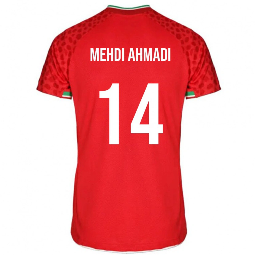 Danxen Kinderen Iran Mohammad Mehdi Ahmadi #14 Rood Uitshirt Uittenue 24-26 T-Shirt