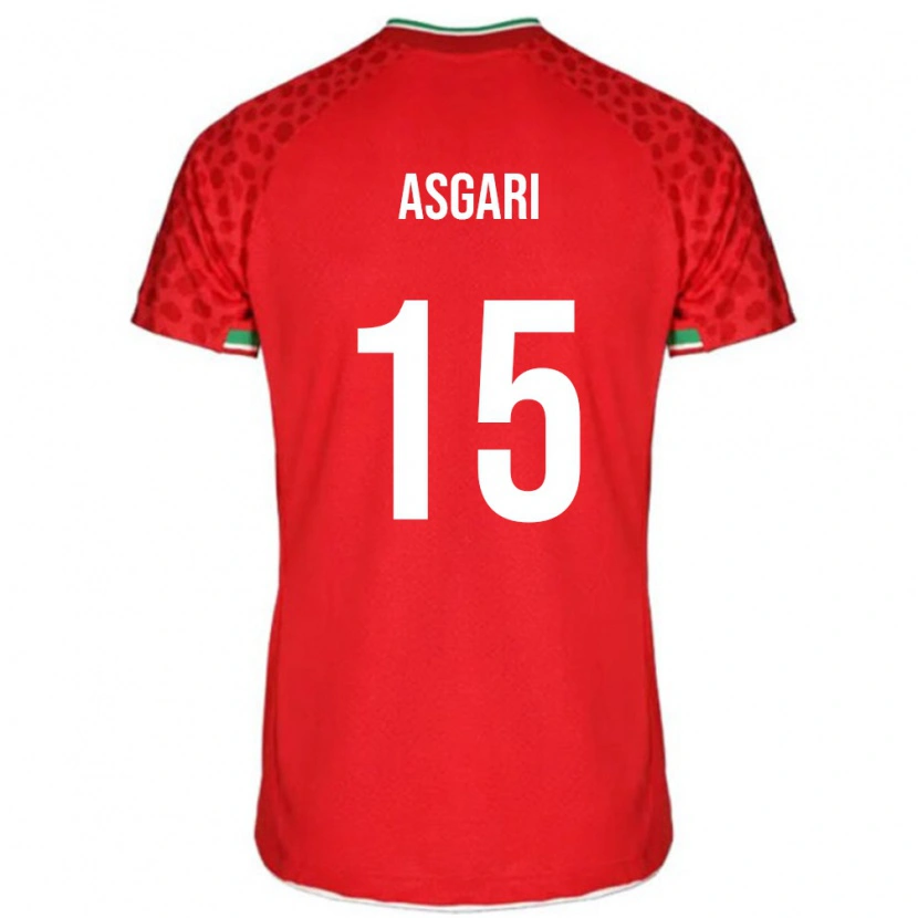 Danxen Kinderen Iran Mohammad Asgari #15 Rood Uitshirt Uittenue 24-26 T-Shirt