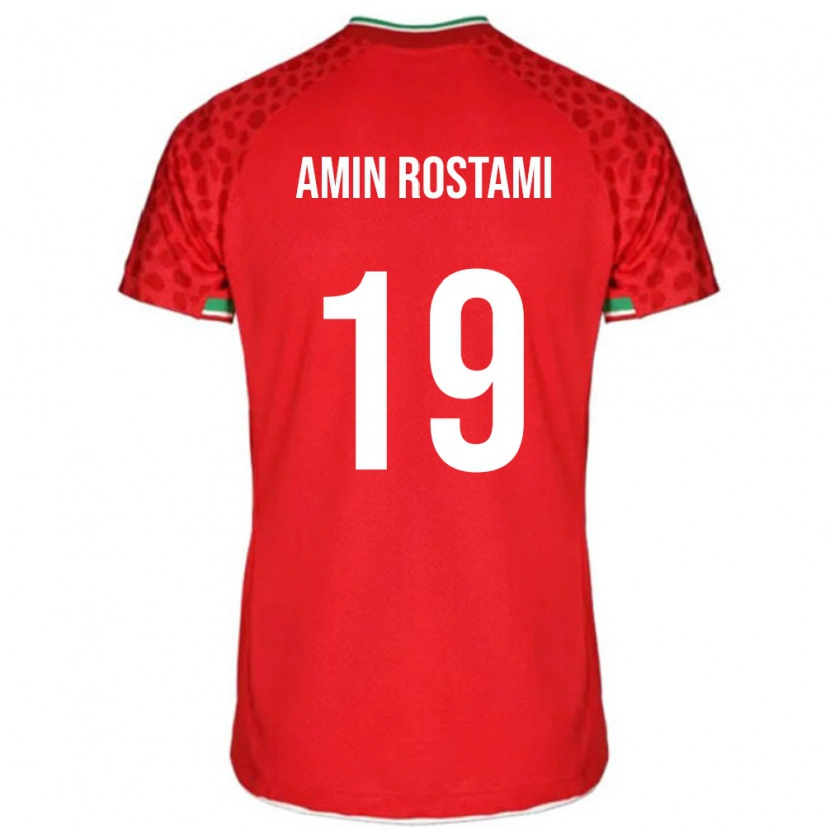 Danxen Kinderen Iran Mohammad Amin Rostami #19 Rood Uitshirt Uittenue 24-26 T-Shirt