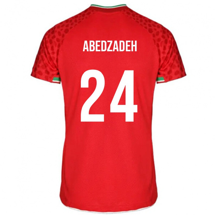 Danxen Kinderen Iran Amir Abedzadeh #24 Rood Uitshirt Uittenue 24-26 T-Shirt