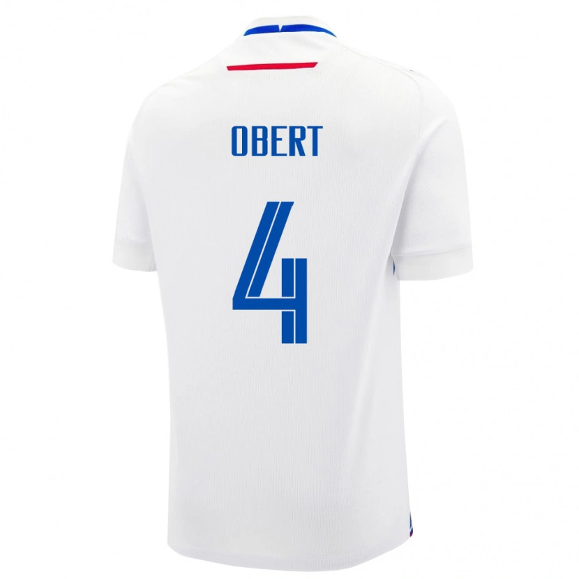 Danxen Kinderen Slowakije Adam Obert #4 Wit Uitshirt Uittenue 24-26 T-Shirt