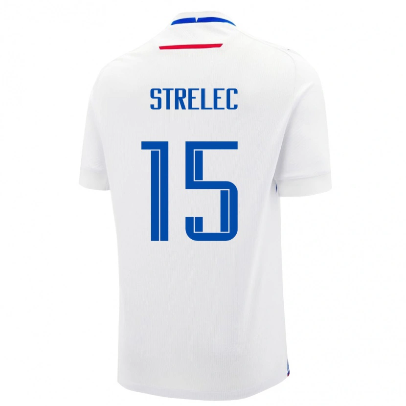 Danxen Kinderen Slowakije David Strelec #15 Wit Uitshirt Uittenue 24-26 T-Shirt