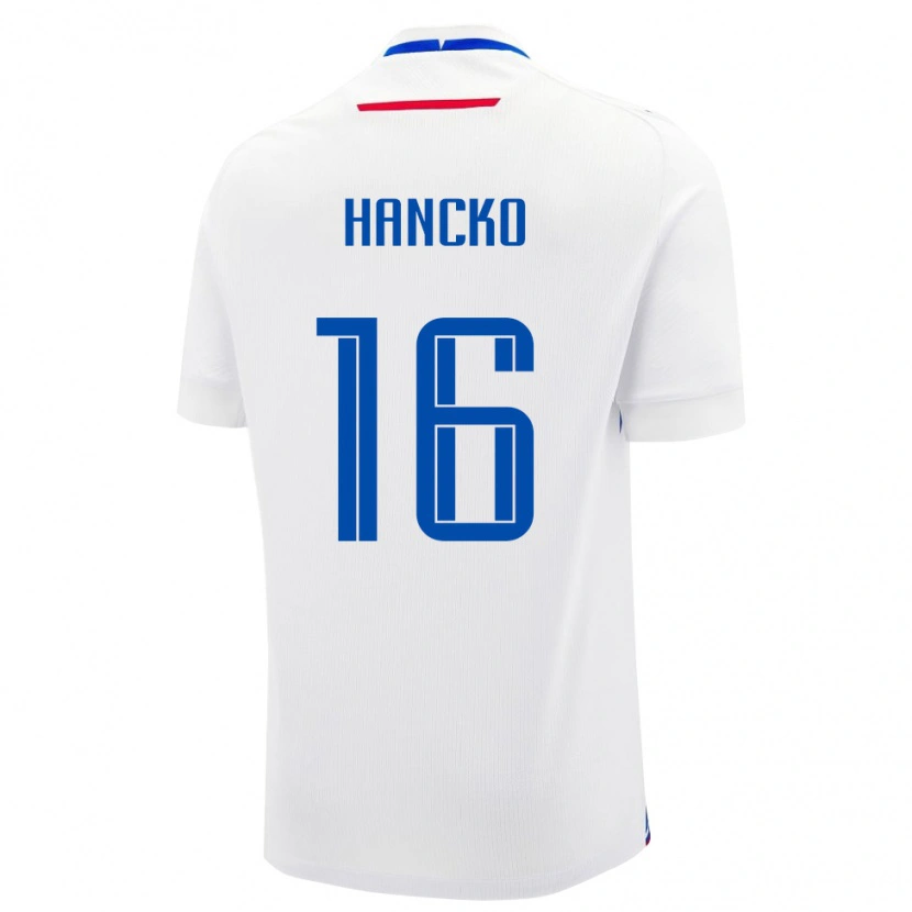 Danxen Kinderen Slowakije Dávid Hancko #16 Wit Uitshirt Uittenue 24-26 T-Shirt