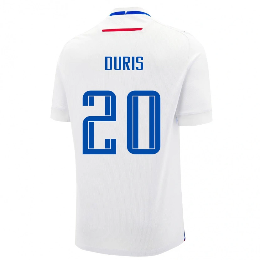 Danxen Kinderen Slowakije David Duris #20 Wit Uitshirt Uittenue 24-26 T-Shirt