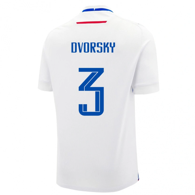 Danxen Kinderen Slowakije Lukas Dvorsky #3 Wit Uitshirt Uittenue 24-26 T-Shirt