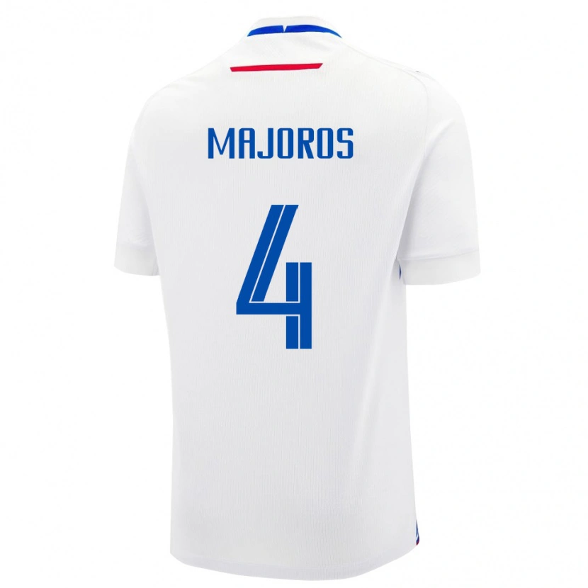 Danxen Kinderen Slowakije Daniel Majoros #4 Wit Uitshirt Uittenue 24-26 T-Shirt