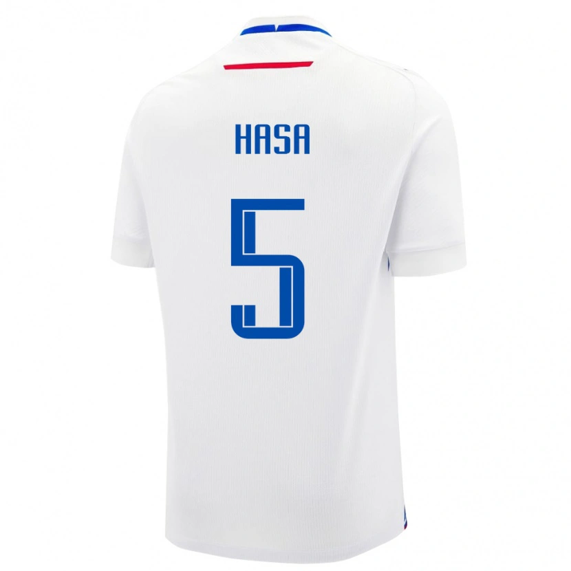 Danxen Kinderen Slowakije Samuel Hasa #5 Wit Uitshirt Uittenue 24-26 T-Shirt