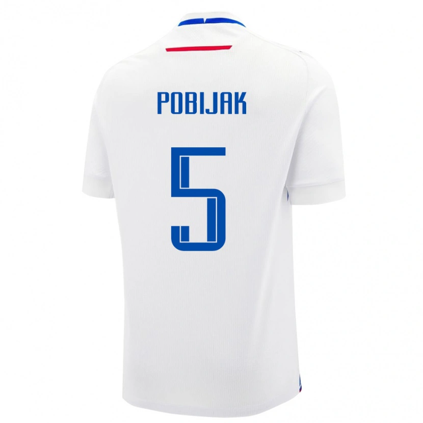 Danxen Kinderen Slowakije Simon Pobijak #5 Wit Uitshirt Uittenue 24-26 T-Shirt