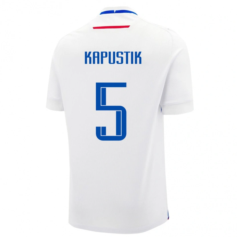 Danxen Kinderen Slowakije Killian Kapustik #5 Wit Uitshirt Uittenue 24-26 T-Shirt