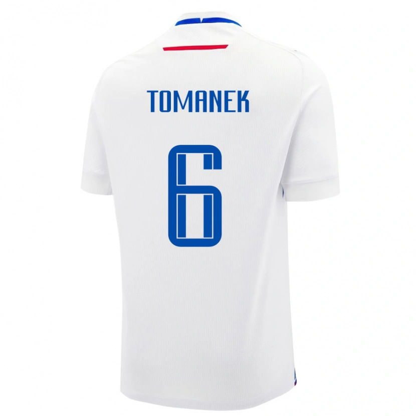 Danxen Kinderen Slowakije Robert Tomanek #6 Wit Uitshirt Uittenue 24-26 T-Shirt