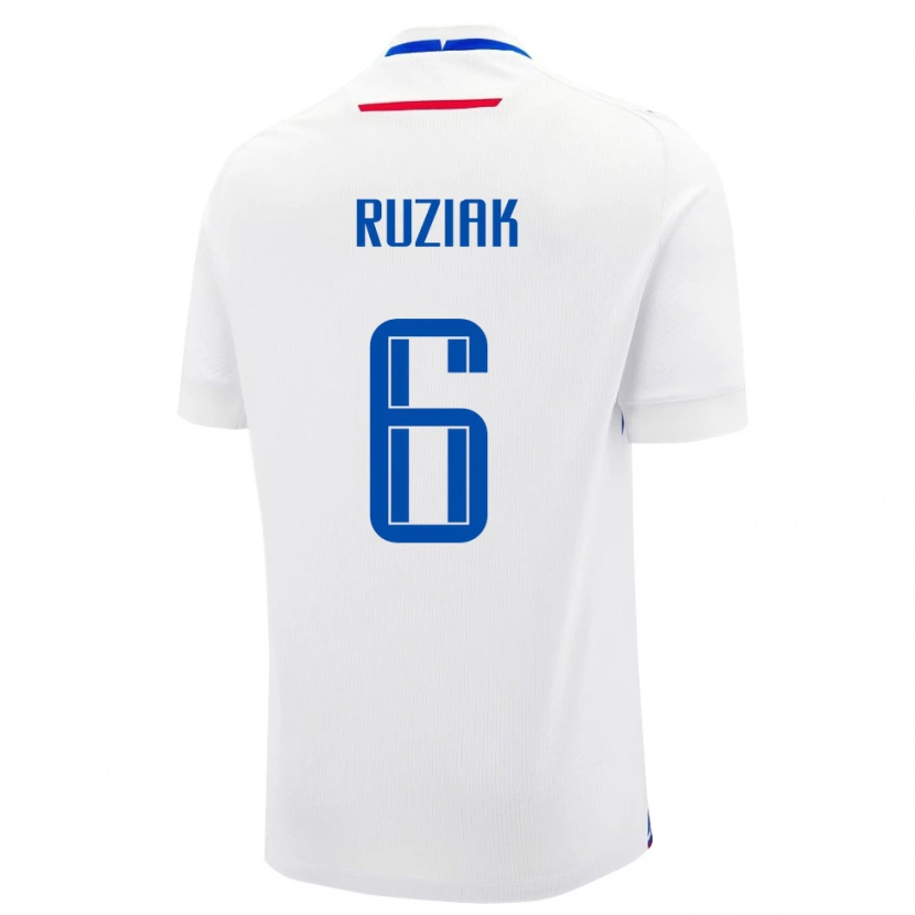 Danxen Kinderen Slowakije Miroslav Ruziak #6 Wit Uitshirt Uittenue 24-26 T-Shirt