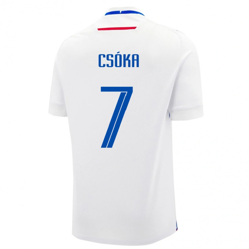Danxen Kinderen Slowakije Bálint Csóka #7 Wit Uitshirt Uittenue 24-26 T-Shirt