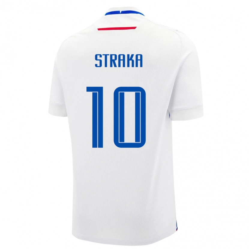 Danxen Kinderen Slowakije David Straka #10 Wit Uitshirt Uittenue 24-26 T-Shirt