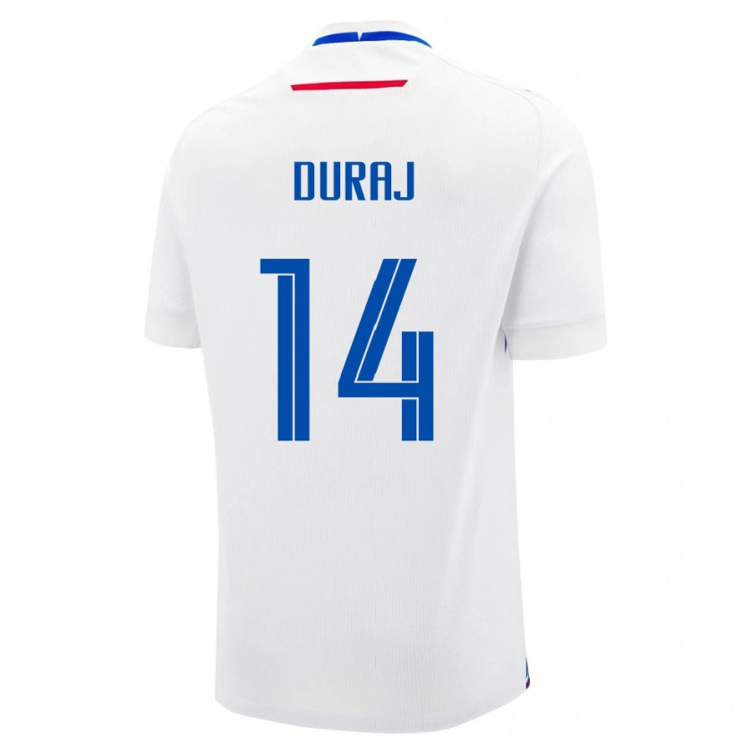 Danxen Kinderen Slowakije Michal Duraj #14 Wit Uitshirt Uittenue 24-26 T-Shirt