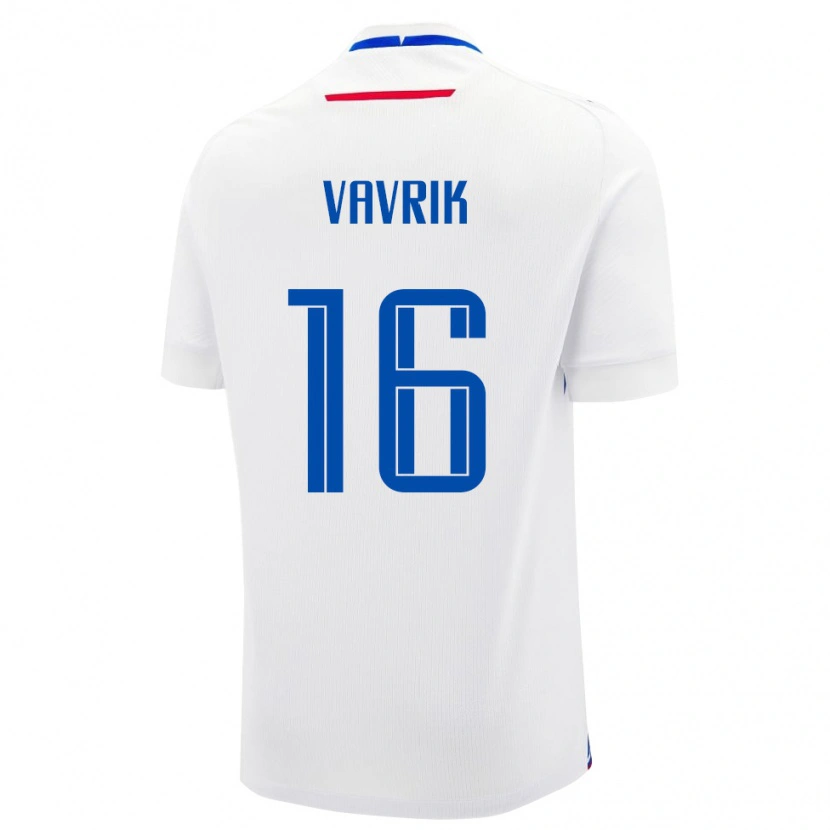 Danxen Kinderen Slowakije Timotej Vavrik #16 Wit Uitshirt Uittenue 24-26 T-Shirt