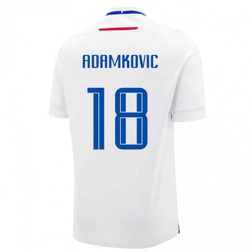 Danxen Kinderen Slowakije Denis Adamkovic #18 Wit Uitshirt Uittenue 24-26 T-Shirt