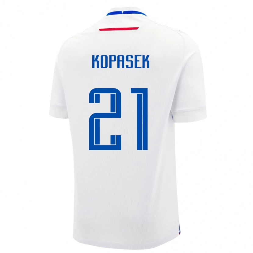 Danxen Kinderen Slowakije Samuel Kopasek #21 Wit Uitshirt Uittenue 24-26 T-Shirt