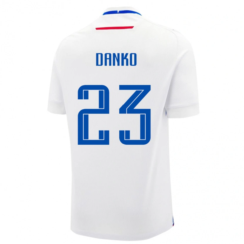 Danxen Kinderen Slowakije Adam Danko #23 Wit Uitshirt Uittenue 24-26 T-Shirt