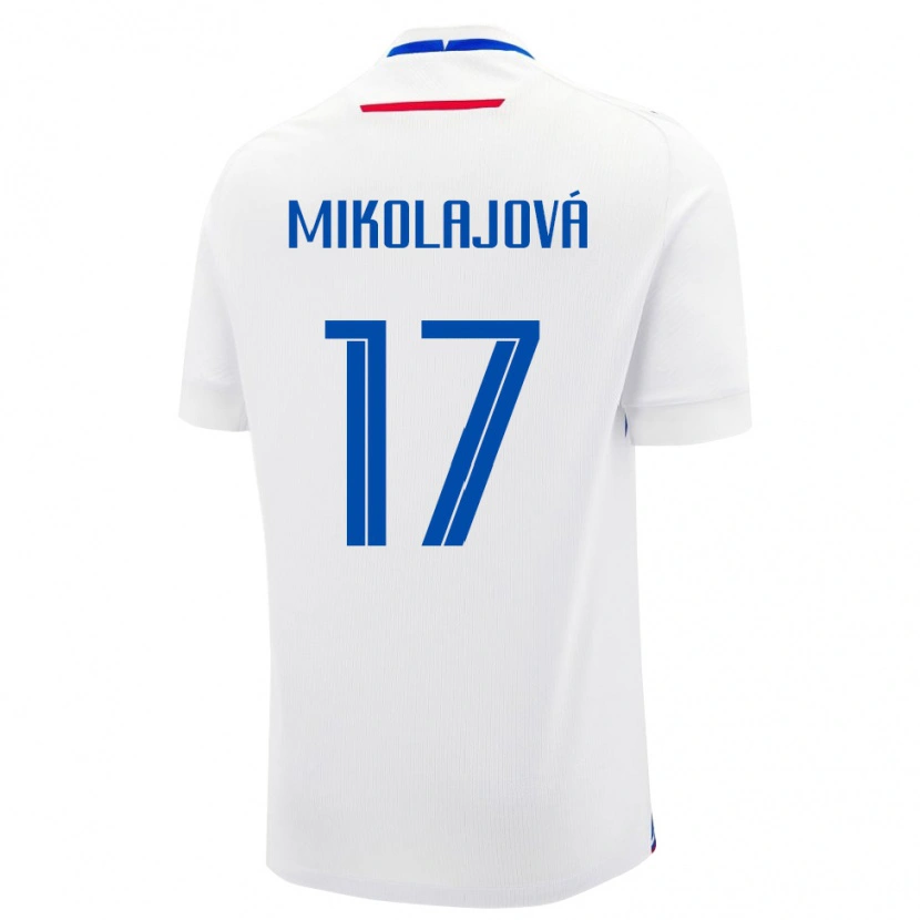 Danxen Kinderen Slowakije Mária Mikolajová #17 Wit Uitshirt Uittenue 24-26 T-Shirt