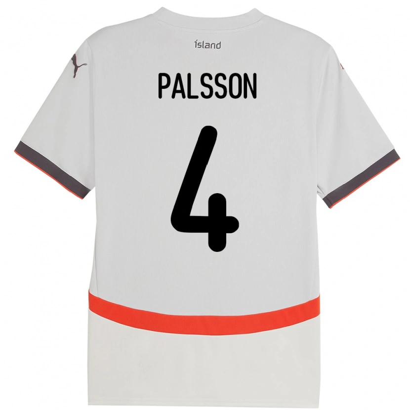 Danxen Kinderen Ijsland Victor Pálsson #4 Wit Uitshirt Uittenue 24-26 T-Shirt