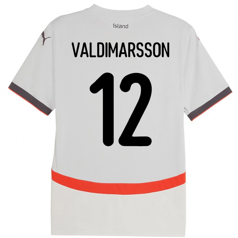 Danxen Kinderen Ijsland Hákon Rafn Valdimarsson #12 Wit Uitshirt Uittenue 24-26 T-Shirt