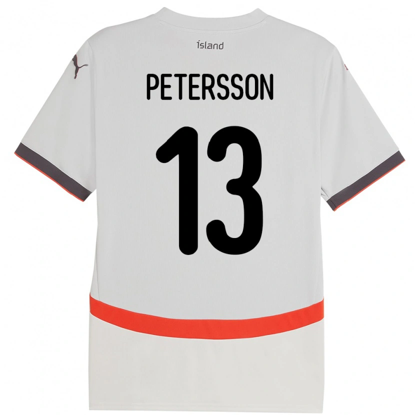Danxen Kinderen Ijsland Lúkas Petersson #13 Wit Uitshirt Uittenue 24-26 T-Shirt