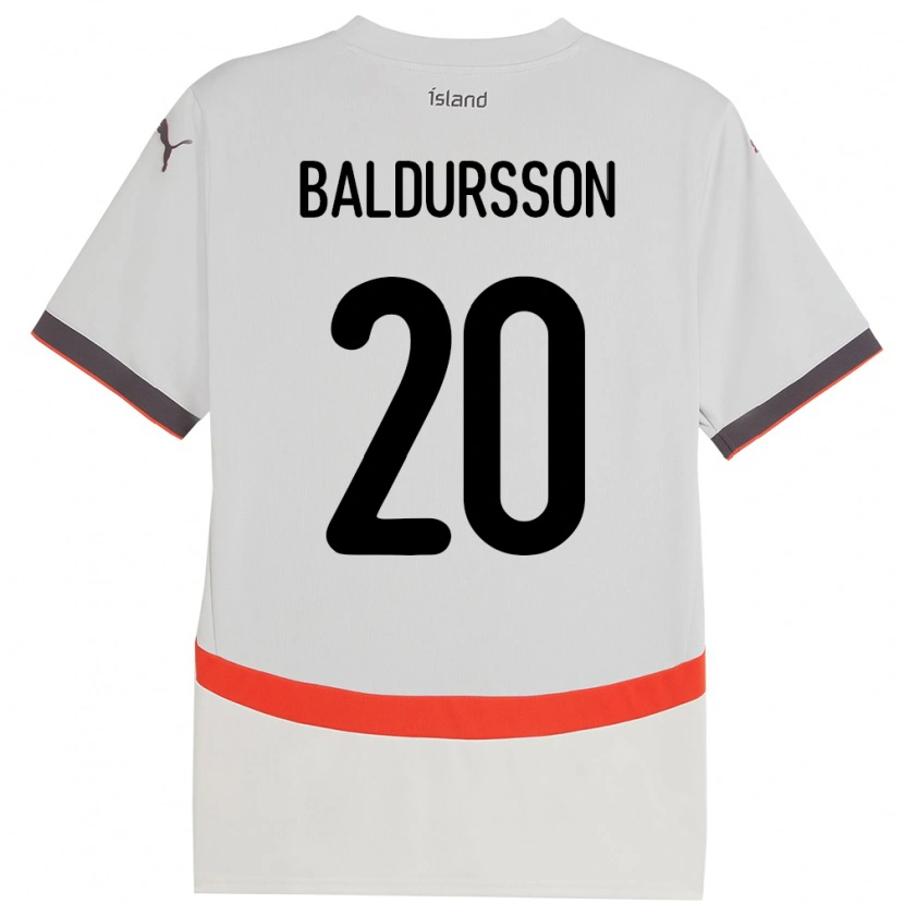 Danxen Kinderen Ijsland Andri Fannar Baldursson #20 Wit Uitshirt Uittenue 24-26 T-Shirt