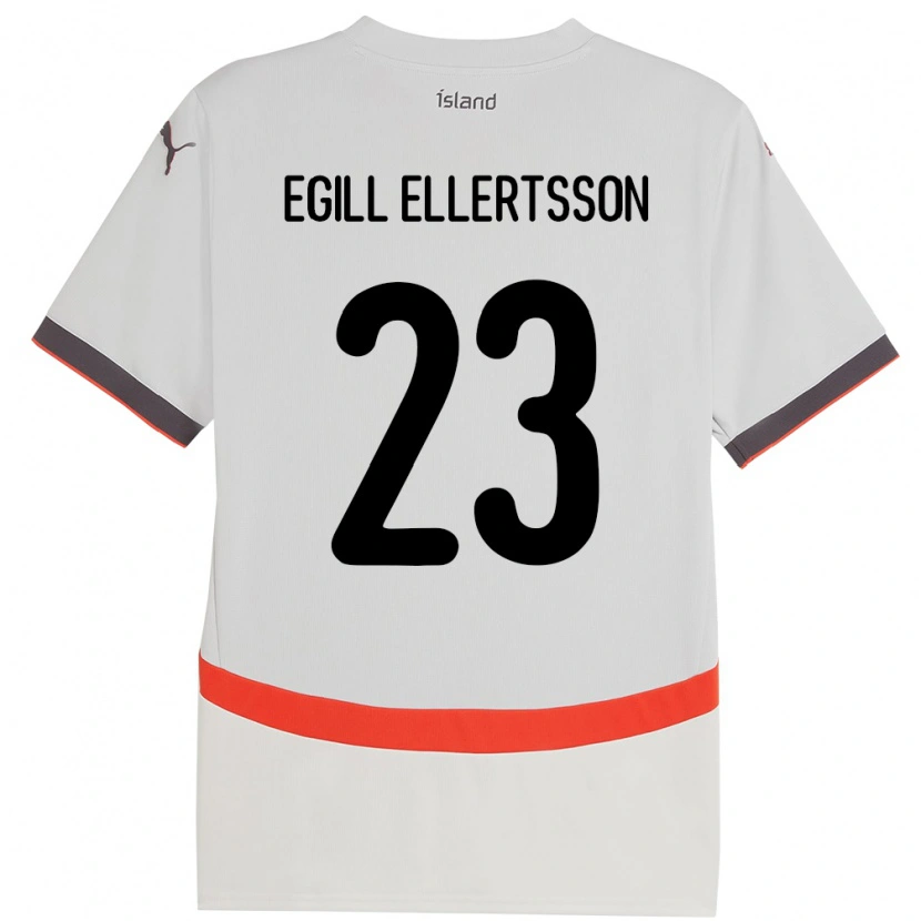 Danxen Kinderen Ijsland Mikael Egill Ellertsson #23 Wit Uitshirt Uittenue 24-26 T-Shirt