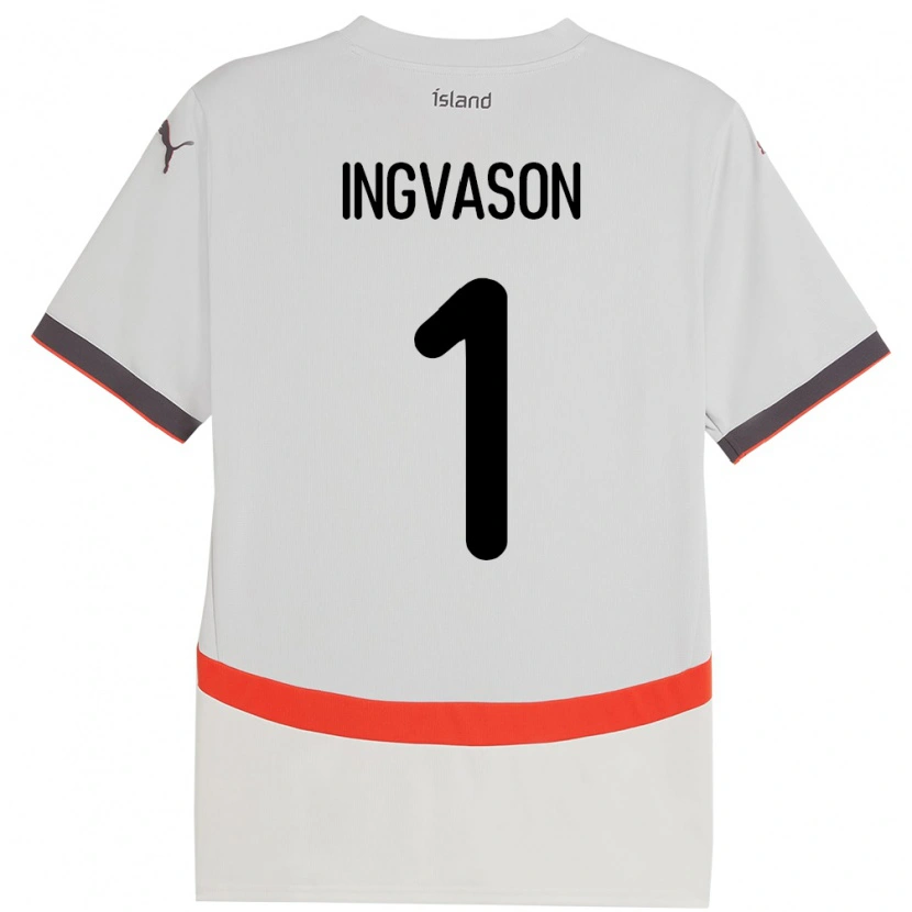 Danxen Kinderen Ijsland Sigurdur Ingvason #1 Wit Uitshirt Uittenue 24-26 T-Shirt