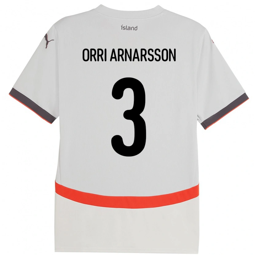 Danxen Kinderen Ijsland Egill Orri Arnarsson #3 Wit Uitshirt Uittenue 24-26 T-Shirt
