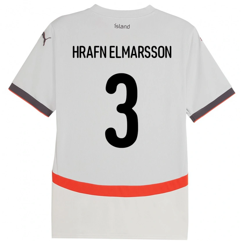 Danxen Kinderen Ijsland Leó Hrafn Elmarsson #3 Wit Uitshirt Uittenue 24-26 T-Shirt