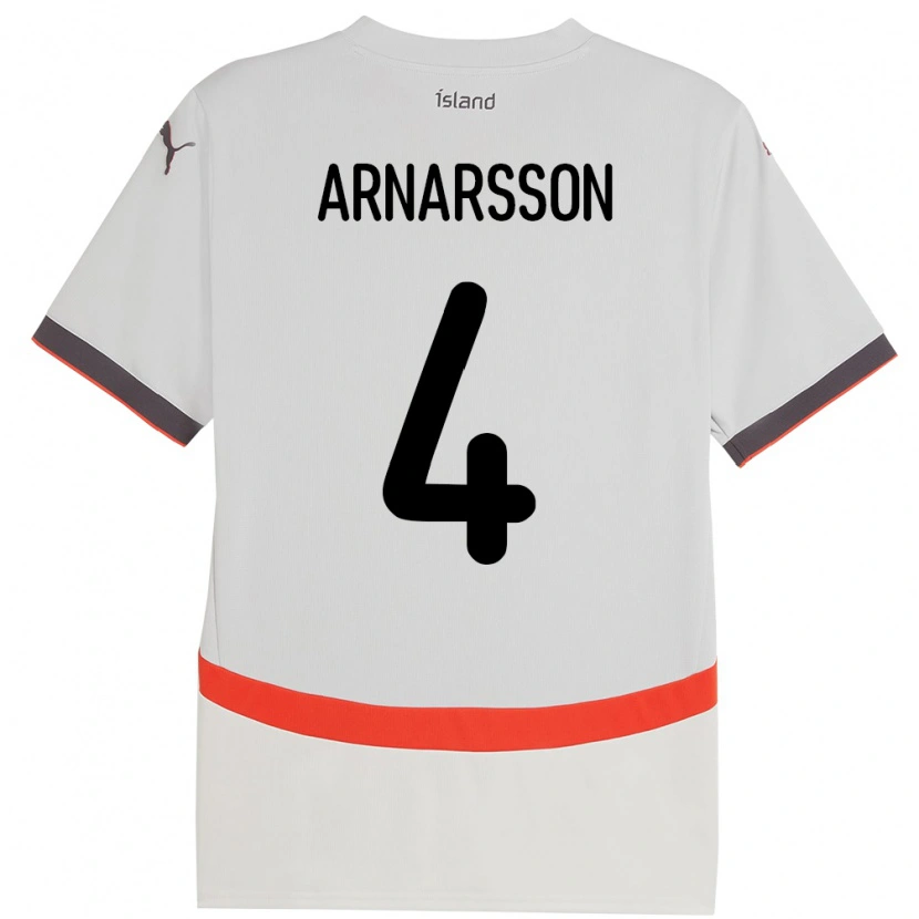 Danxen Kinderen Ijsland Ásbjörn Líndal Arnarsson #4 Wit Uitshirt Uittenue 24-26 T-Shirt