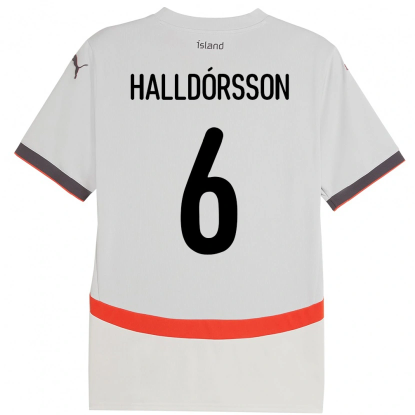 Danxen Kinderen Ijsland Einar Freyr Halldórsson #6 Wit Uitshirt Uittenue 24-26 T-Shirt